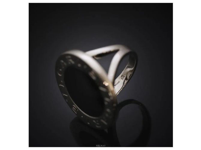 Bulgari Anello in oro bianco e onice Misura - vista 5