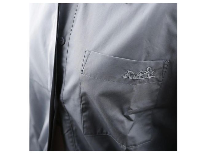 Hermès Giacca camicia in twill di cotone da donna Blu - vista 11