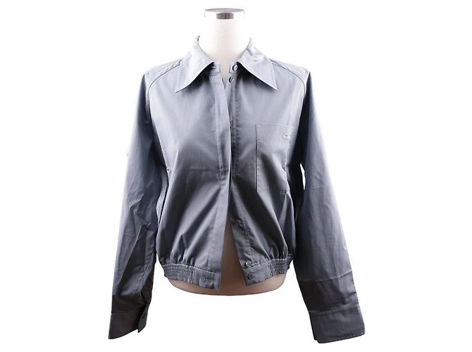 Hermès Giacca camicia in twill di cotone da donna Blu - vista 12