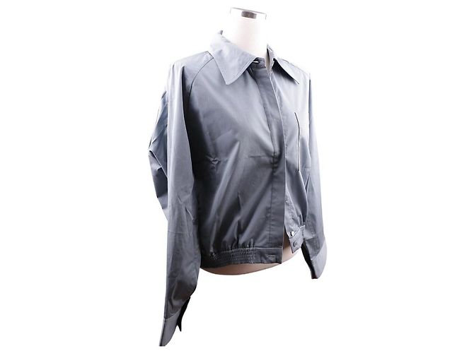 Hermès Giacca camicia in twill di cotone da donna Blu - vista 14