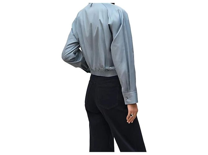 Hermès Giacca camicia in twill di cotone da donna Blu - vista 5