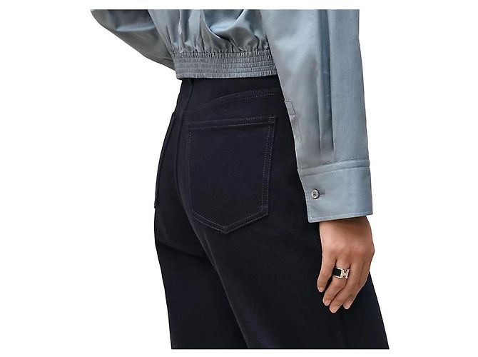 Hermès Giacca camicia in twill di cotone da donna Blu - vista 7