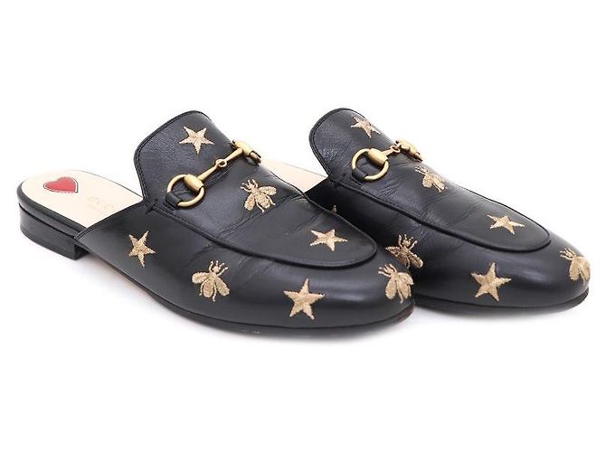 Gucci Mule Loafer da donna Prince Town con ricamo Horsesbit Nero - vista 3