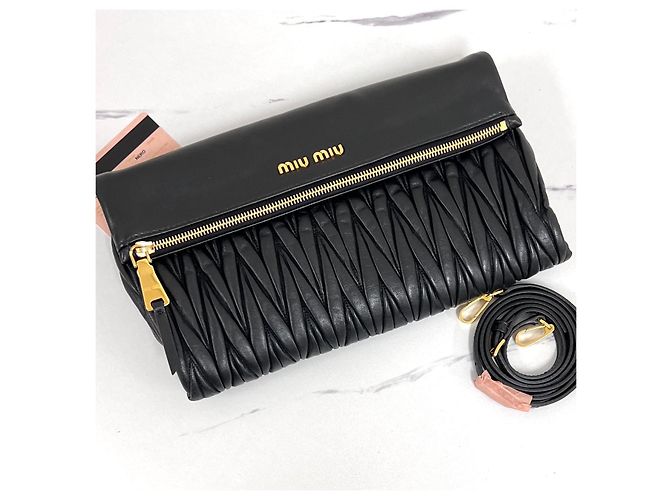 Miu Miu Borsa Pochette a Tracolla Nera Nero - vista 3