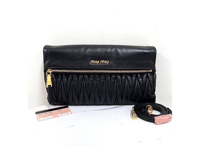 Miu Miu Borsa Pochette a Tracolla Nera Nero - vista 4