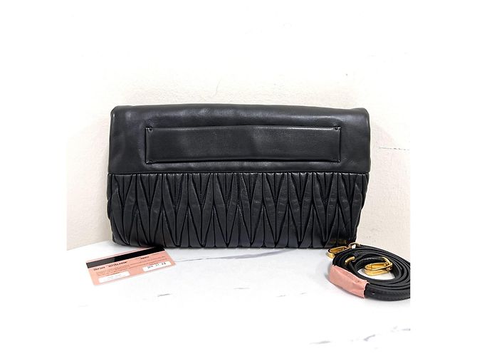 Miu Miu Borsa Pochette a Tracolla Nera Nero - vista 5