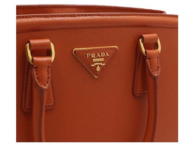 Prada Saco Tote e de Ombro Saffiano Lux Laranja - vista 12