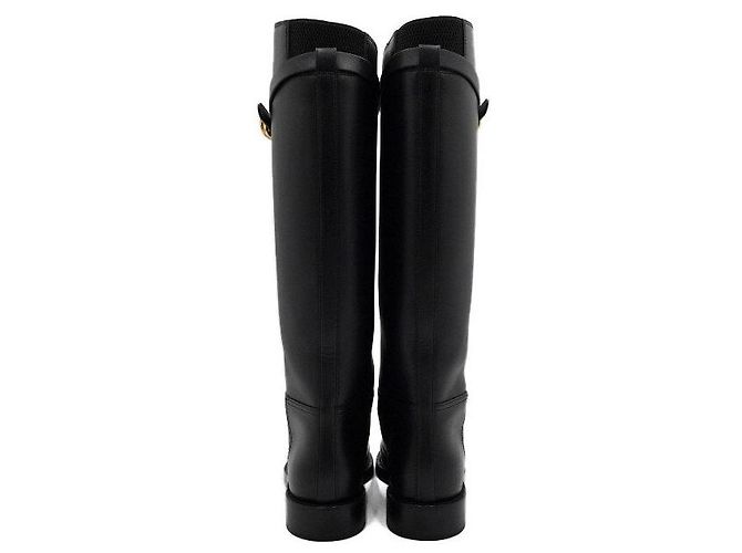 Autre Marque Botas largas de cuero negro con hebilla CD - vista 7