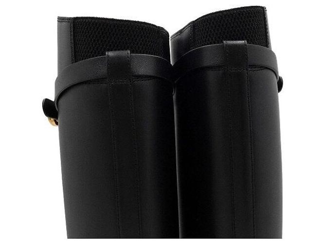 Autre Marque Botas largas de cuero negro con hebilla CD - vista 8