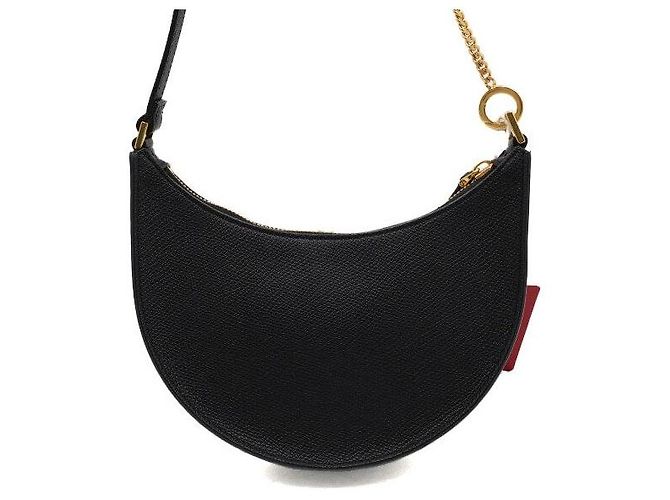 Valentino Borsa Hobo Logo con Catena Dorata Nero - vista 5