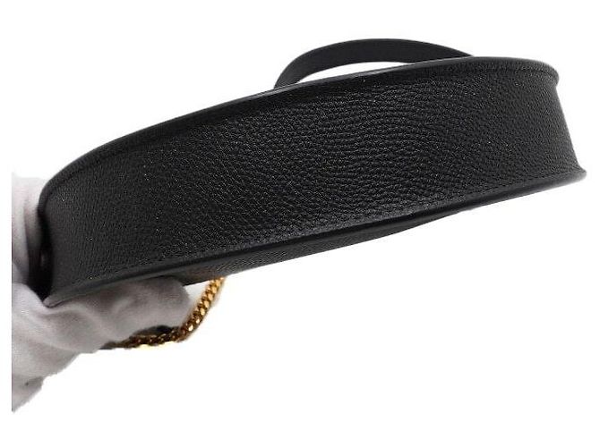 Valentino Borsa Hobo Logo con Catena Dorata Nero - vista 8