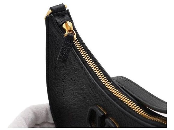 Valentino Borsa Hobo Logo con Catena Dorata Nero - vista 9
