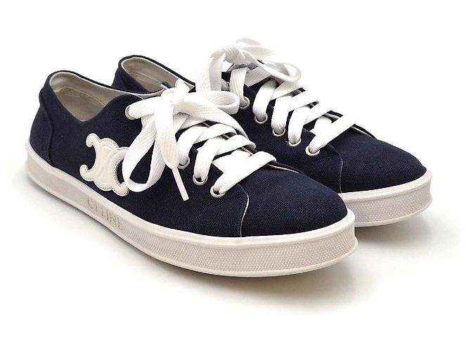 Céline Sneakers Triomphe Jane Navy Blu - vista 3