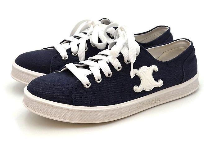 Céline Sneakers Triomphe Jane Navy Blu - vista 7