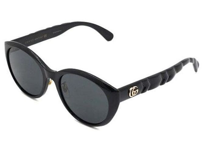 Gucci Occhiali da sole da donna Cat Eye Round Logo GG placcati oro nero - vista 2