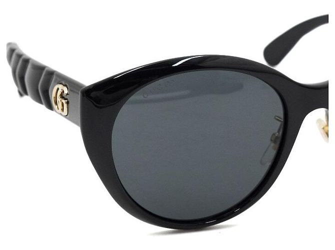 Gucci Occhiali da sole da donna Cat Eye Round Logo GG placcati oro nero - vista 5