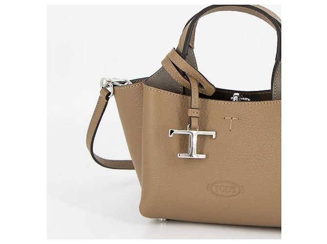 Tod's Borsa Tote Micro in Pelle Timeless Marrone - vista 8