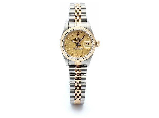 Rolex Datejust Damenuhr mit champagnerfarbenem Zifferblatt Golden - Ansicht 13