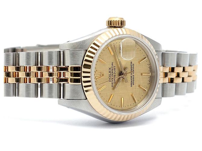 Rolex Datejust Damenuhr mit champagnerfarbenem Zifferblatt Golden - Ansicht 18