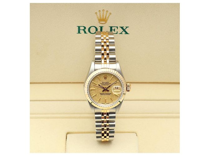 Rolex Datejust Damenuhr mit champagnerfarbenem Zifferblatt Golden - Ansicht 2