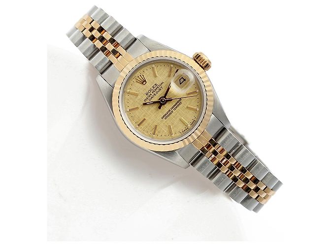 Rolex Datejust Damenuhr mit champagnerfarbenem Zifferblatt Golden - Ansicht 20