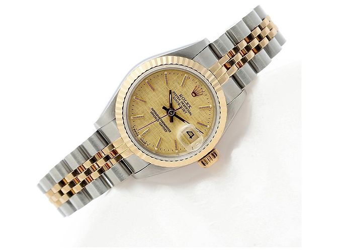 Rolex Datejust Damenuhr mit champagnerfarbenem Zifferblatt Golden - Ansicht 21
