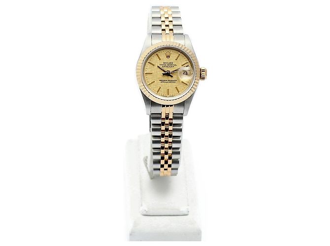 Rolex Datejust Damenuhr mit champagnerfarbenem Zifferblatt Golden - Ansicht 3