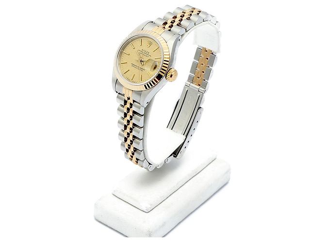 Rolex Datejust Damenuhr mit champagnerfarbenem Zifferblatt Golden - Ansicht 4