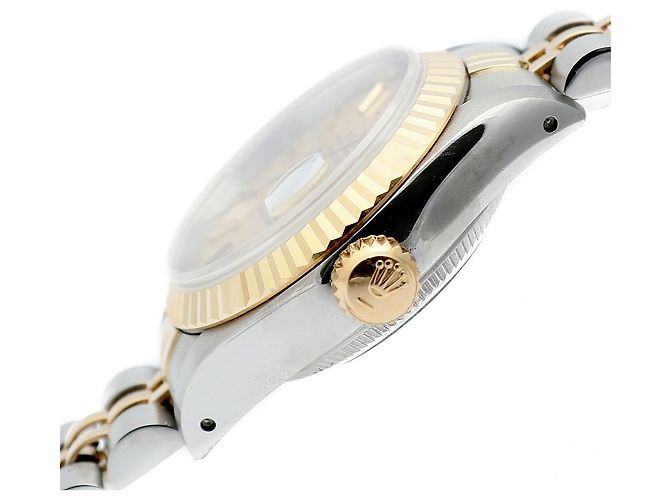 Rolex Datejust Damenuhr mit champagnerfarbenem Zifferblatt Golden - Ansicht 8