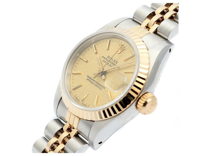 Rolex Datejust Damenuhr mit champagnerfarbenem Zifferblatt Golden - Ansicht 9