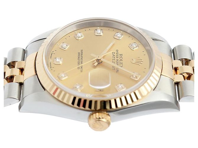 Rolex Orologio Automatico da Uomo Datejust Champagne Gold Diamond D'oro - vista 11