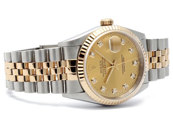 Rolex Orologio Automatico da Uomo Datejust Champagne Gold Diamond D'oro - vista 17