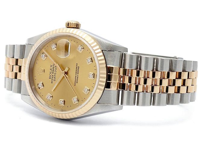 Rolex Orologio Automatico da Uomo Datejust Champagne Gold Diamond D'oro - vista 18