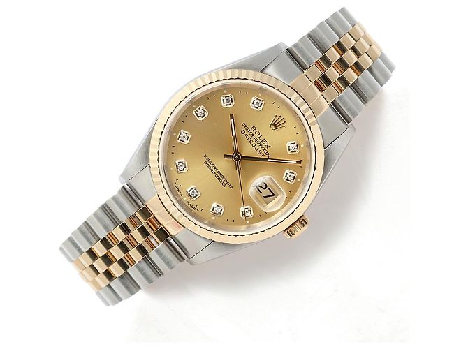 Rolex Orologio Automatico da Uomo Datejust Champagne Gold Diamond D'oro - vista 20