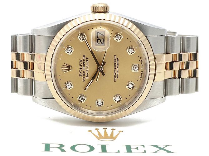 Rolex Orologio Automatico da Uomo Datejust Champagne Gold Diamond D'oro - vista 21