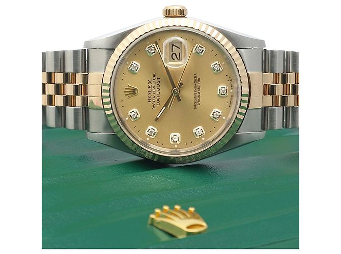 Rolex Orologio Automatico da Uomo Datejust Champagne Gold Diamond D'oro - vista 22