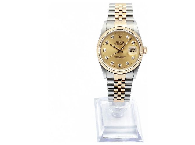 Rolex Orologio Automatico da Uomo Datejust Champagne Gold Diamond D'oro - vista 3