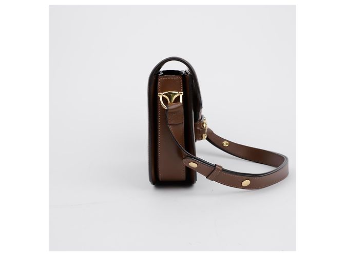 Horsebit 1955 Gucci Borsa a tracolla piccola Horsebit GG Marrone - vista 6