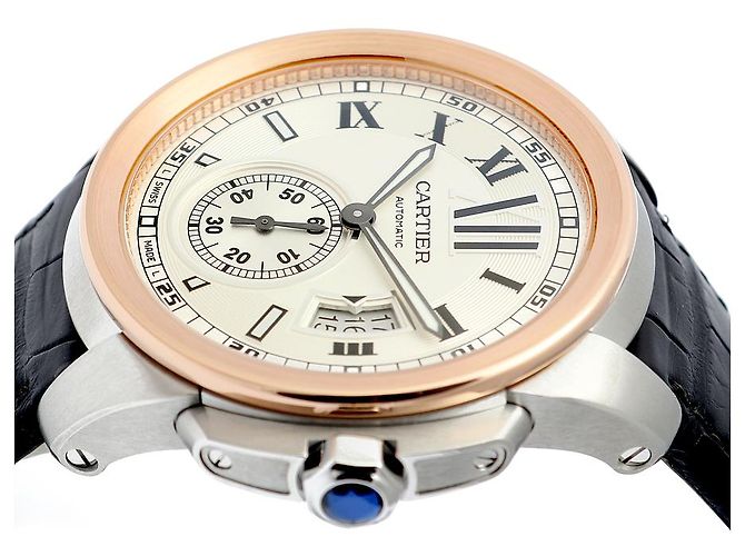 Orologio da uomo Calibre De Cartier in oro rosa combinato - vista 13