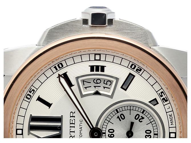 Orologio da uomo Calibre De Cartier in oro rosa combinato - vista 15