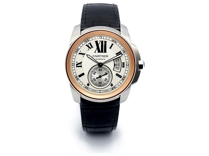 Orologio da uomo Calibre De Cartier in oro rosa combinato - vista 16