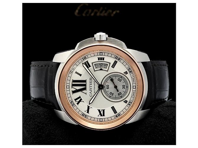 Orologio da uomo Calibre De Cartier in oro rosa combinato - vista 2