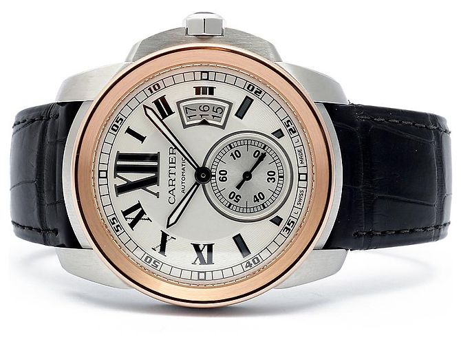 Orologio da uomo Calibre De Cartier in oro rosa combinato - vista 20