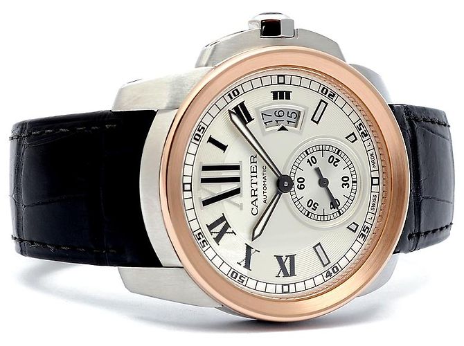 Orologio da uomo Calibre De Cartier in oro rosa combinato - vista 21