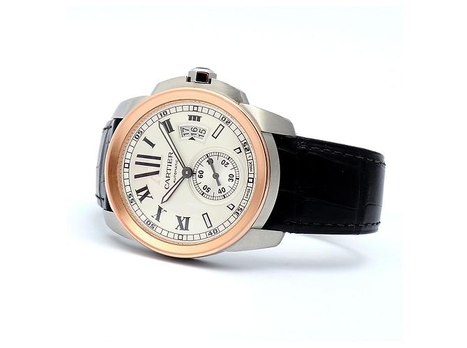 Orologio da uomo Calibre De Cartier in oro rosa combinato - vista 22