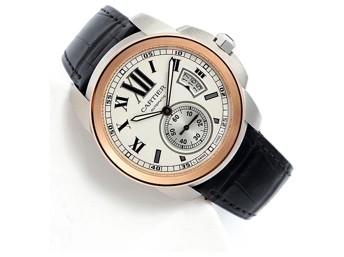 Orologio da uomo Calibre De Cartier in oro rosa combinato - vista 23
