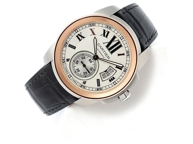 Orologio da uomo Calibre De Cartier in oro rosa combinato - vista 24