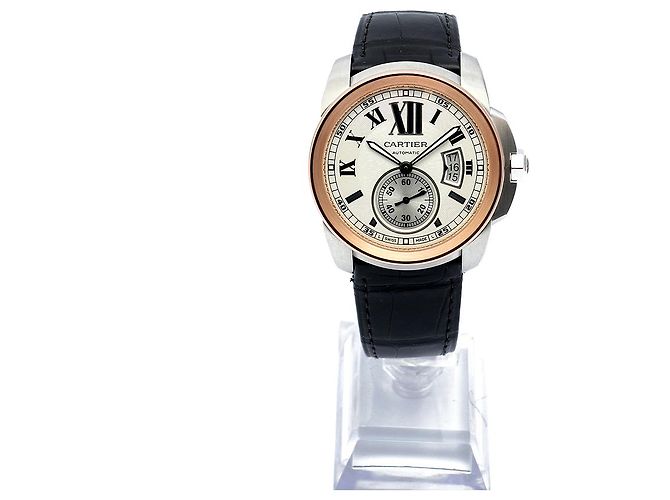 Orologio da uomo Calibre De Cartier in oro rosa combinato - vista 4