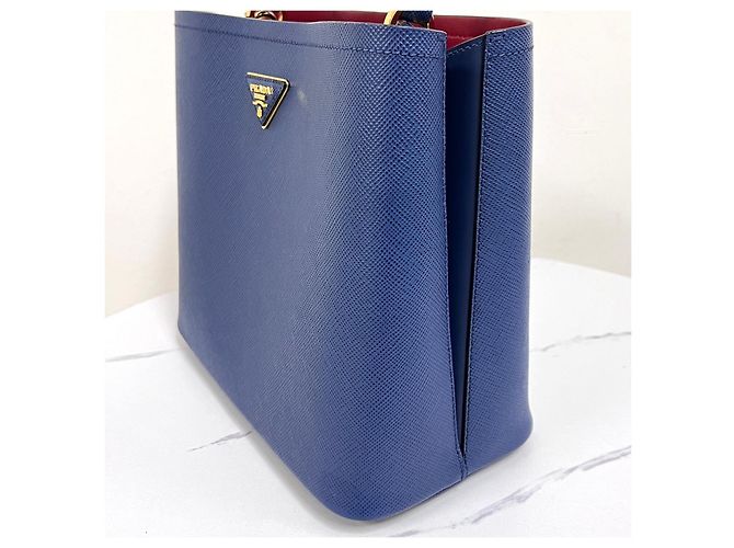 Prada Borsa a secchiello Saffiano Panier Borsa a tracolla Blu - vista 11