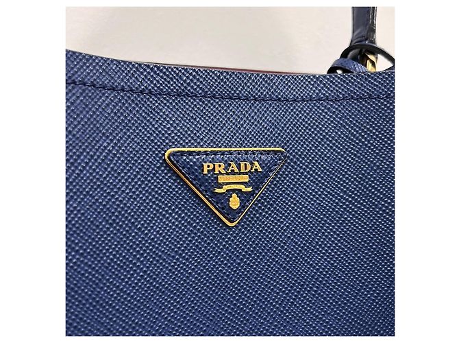 Prada Borsa a secchiello Saffiano Panier Borsa a tracolla Blu - vista 5